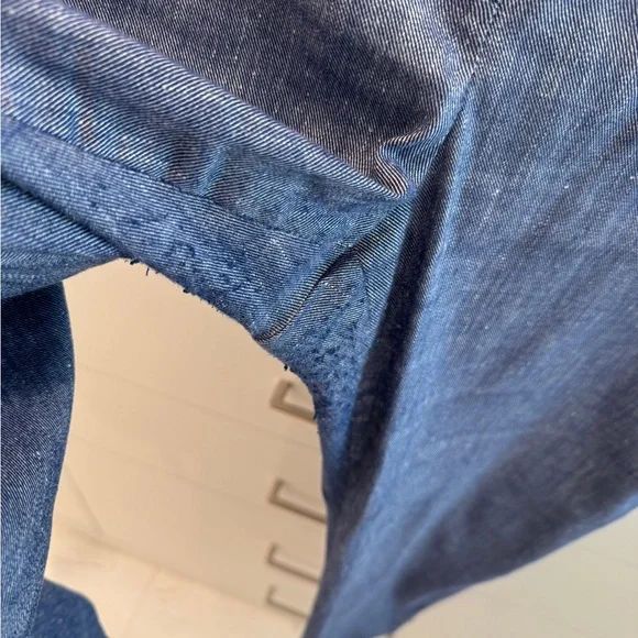 Veronica Beard Chambray Cropped Pants - Size 16 - Picture 10 of 13